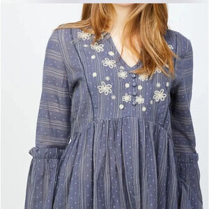 RD+KoKo Anthropologie Dobby Top Women's Babydoll Bohemian Blouse